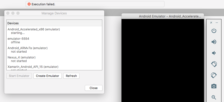 mac android emulator xamarin